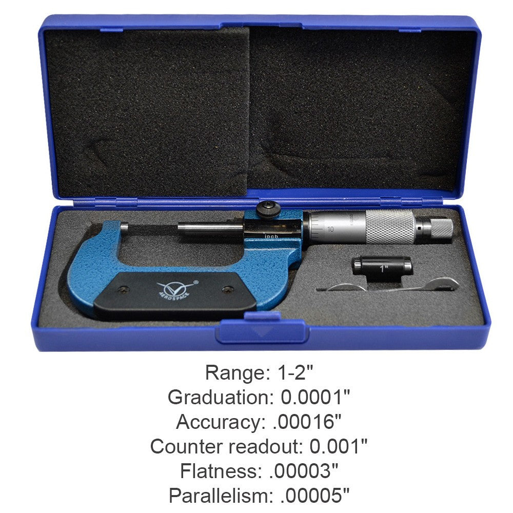 Outside Micrometer Ratchet Stop Hardened Spindle Precision Tool for Machinists