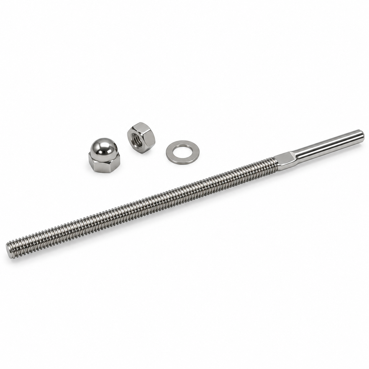 10 Pc Set T316 Stainless Steel Swage Threaded Stud End Fitting, Cable Rail Terminal for 1/8", 3/16", and 1/4" Cable
