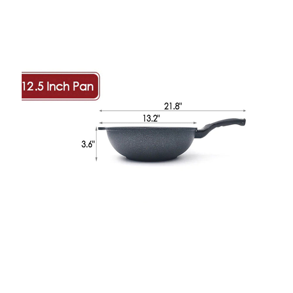 Marble Wok Non-Stick Cooking Frying Pan Pot 5 Layer Marble Wok Cookware