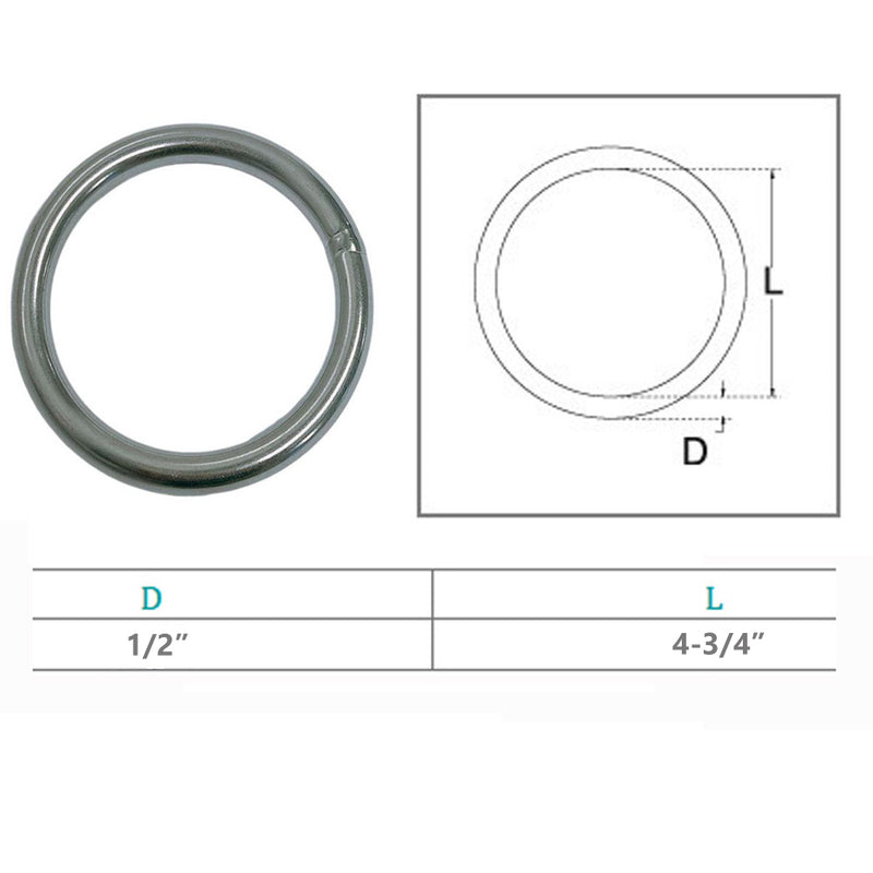 Marine Boat Stainless Steel Round Ring Link Connect Yacht