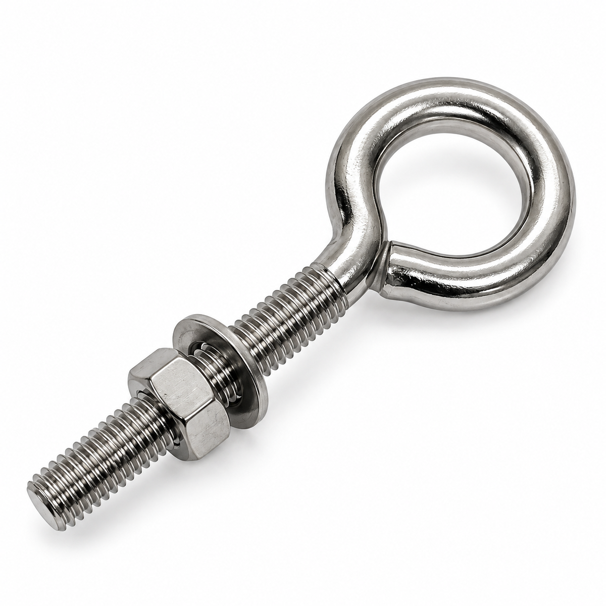 Marine Boat T316 Stainless Steel Turned Eye Bolt with Nut and Washer, Eye Bolt Hardware for Deck, Dock, and Rigging