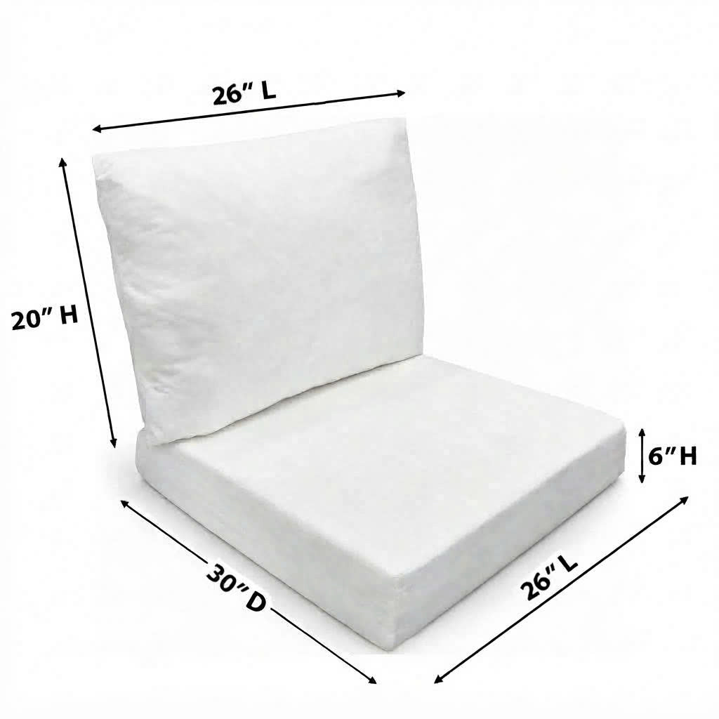 Deep Seat Cushion Insert for Patio Furniture Sofa Couch, Replacement Indoor Outdoor Deep Seating Cushion | Insert Only |