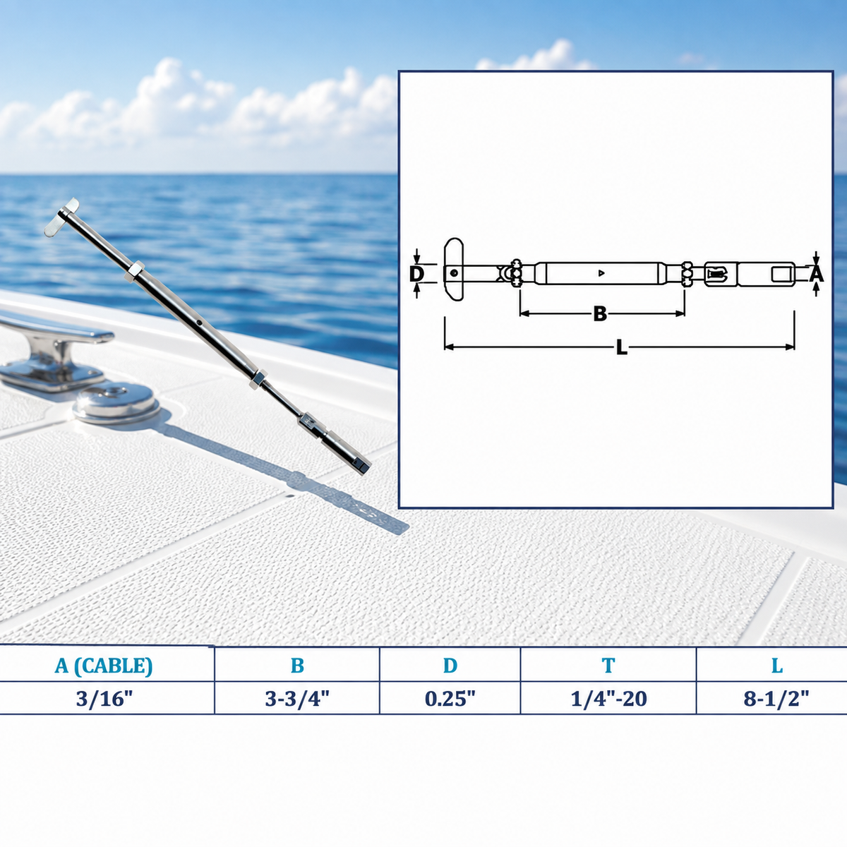 4 Pc Set Marine Boat Stainless Steel Swageless and Drop Pin Turnbuckle for Cable Wire Rope, Adjustable Railing Tensioner for Deck, Stair, Dock