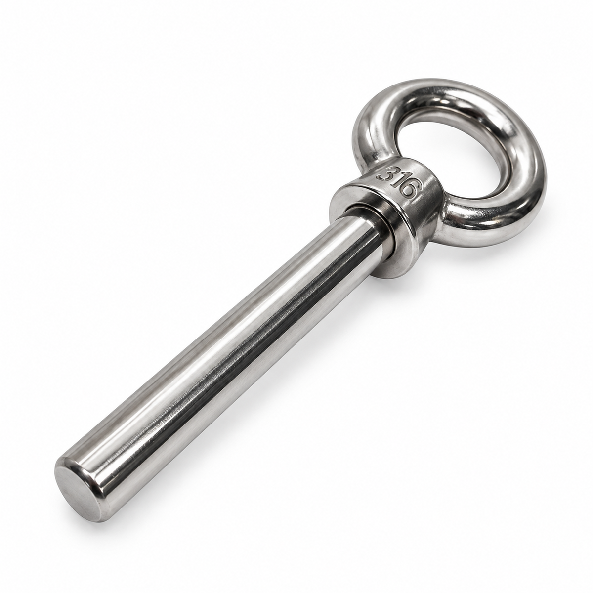 10 Pc Set Marine T316 Stainless Steel Shoulder Eye Bolt, Non Thread Eye Rivet Bolt for Rigging, Mounting, Deck, and Dock Hardware