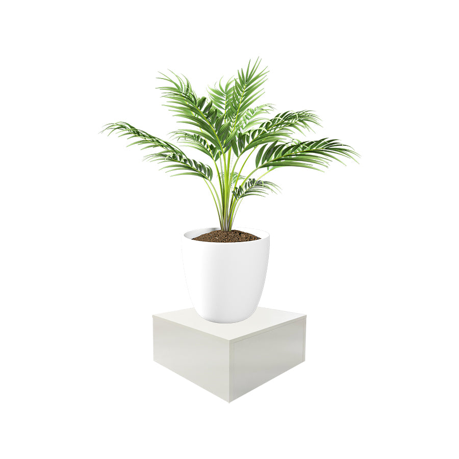White 18'' x 18'' x 12'' Cube Pedestal Display Knockdown Base Retail Fixture