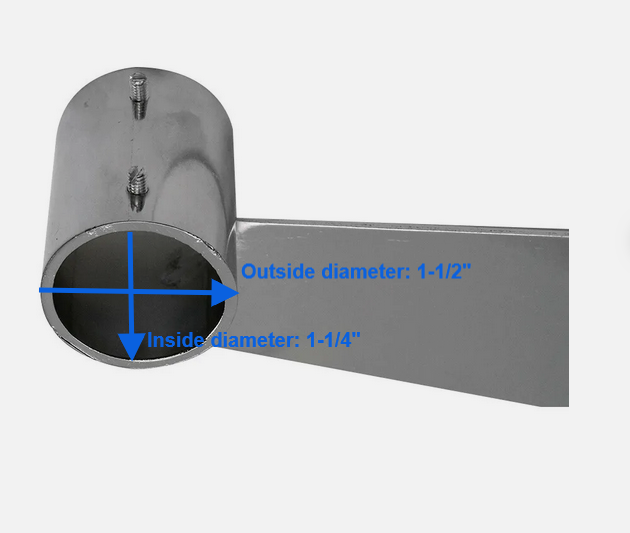 12" Chrome Slatwall Hangrail Bracket Hold 1-1/4" Round Tube Retail Display