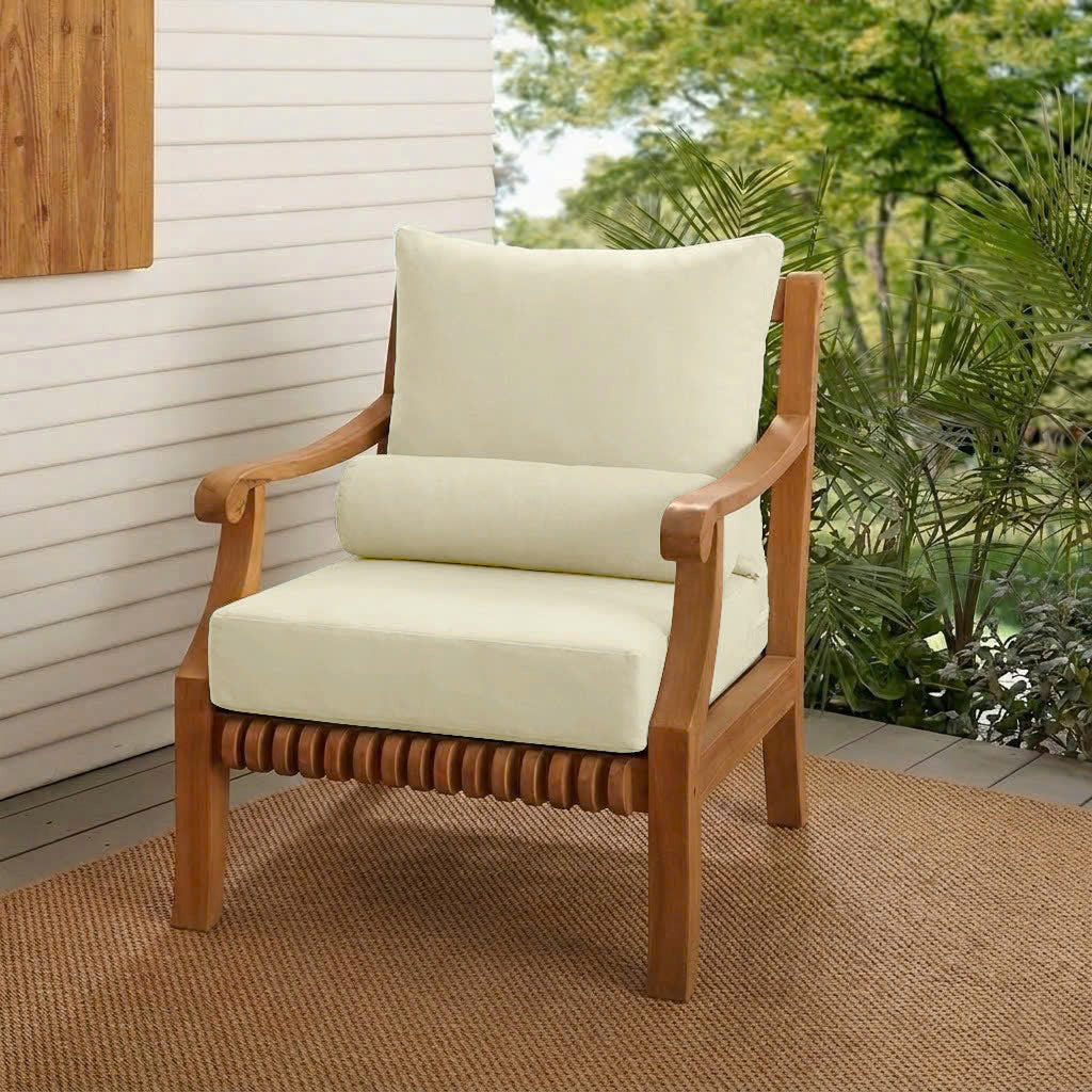 |COVER ONLY| Large Size 26x30x6 Knife Edge Outdoor Deep Seat Backrest Cushion with Bolster, Water Repellent, Patio Cushion Slipcovers Replacement AD005