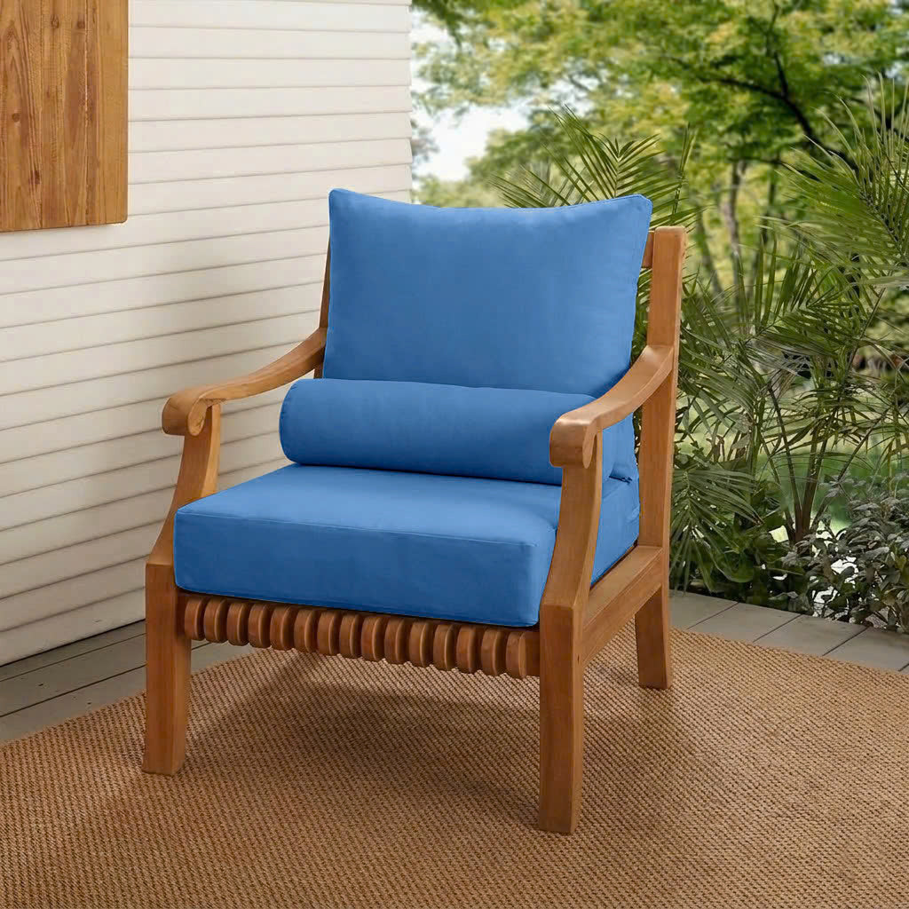 |COVER ONLY| Large Size 26x30x6 Knife Edge Outdoor Deep Seat Backrest Cushion with Bolster, Water Repellent, Patio Cushion Slipcovers Replacement AD102