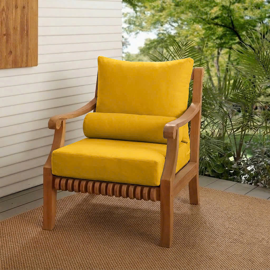 |COVER ONLY| Large Size 26x30x6 Knife Edge Outdoor Deep Seat Backrest Cushion with Bolster, Water Repellent, Patio Cushion Slipcovers Replacement AD108
