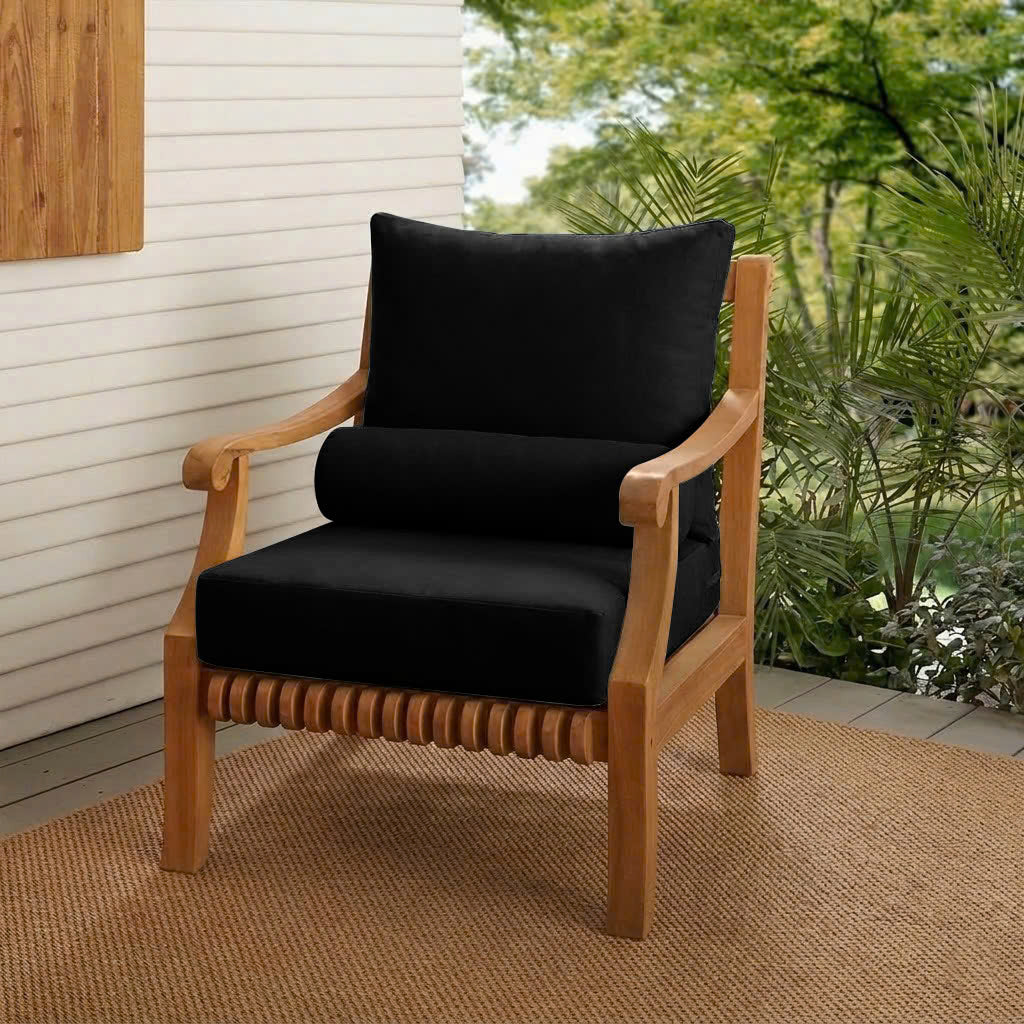 |COVER ONLY| Large Size 26x30x6 Knife Edge Outdoor Deep Seat Backrest Cushion with Bolster, Water Repellent, Patio Cushion Slipcovers Replacement AD109