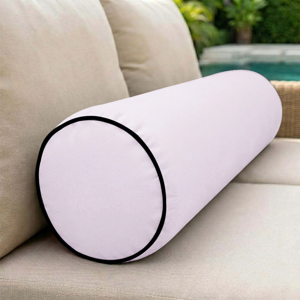|COVER ONLY| Contrast Trim Medium Size 24x6 Outdoor Bolster Pillow Water Repellent Decorative Bolster Pillow for Porch Swing Couch Sofa Cushion Patio Furniture AD107