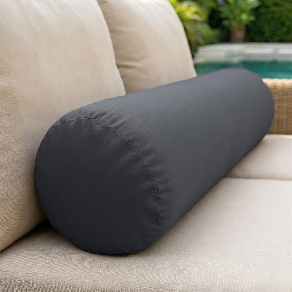 |COVER ONLY| Knife Edge Large Size 26x6 Outdoor Bolster Pillow Water Repellent Decorative Bolster Pillow for Porch Swing Couch Sofa Cushion Patio Furniture AD003