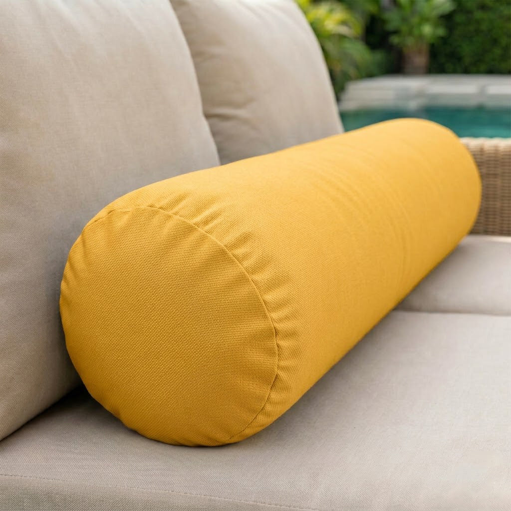 |COVER ONLY| Knife Edge Medium Size 24x6 Outdoor Bolster Pillow Water Repellent Decorative Bolster Pillow for Porch Swing Couch Sofa Cushion Patio Furniture AD108