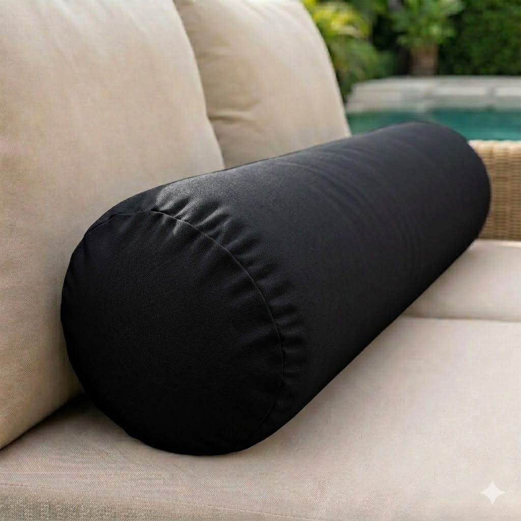 |COVER ONLY| Knife Edge Medium Size 24x6 Outdoor Bolster Pillow Water Repellent Decorative Bolster Pillow for Porch Swing Couch Sofa Cushion Patio Furniture AD109