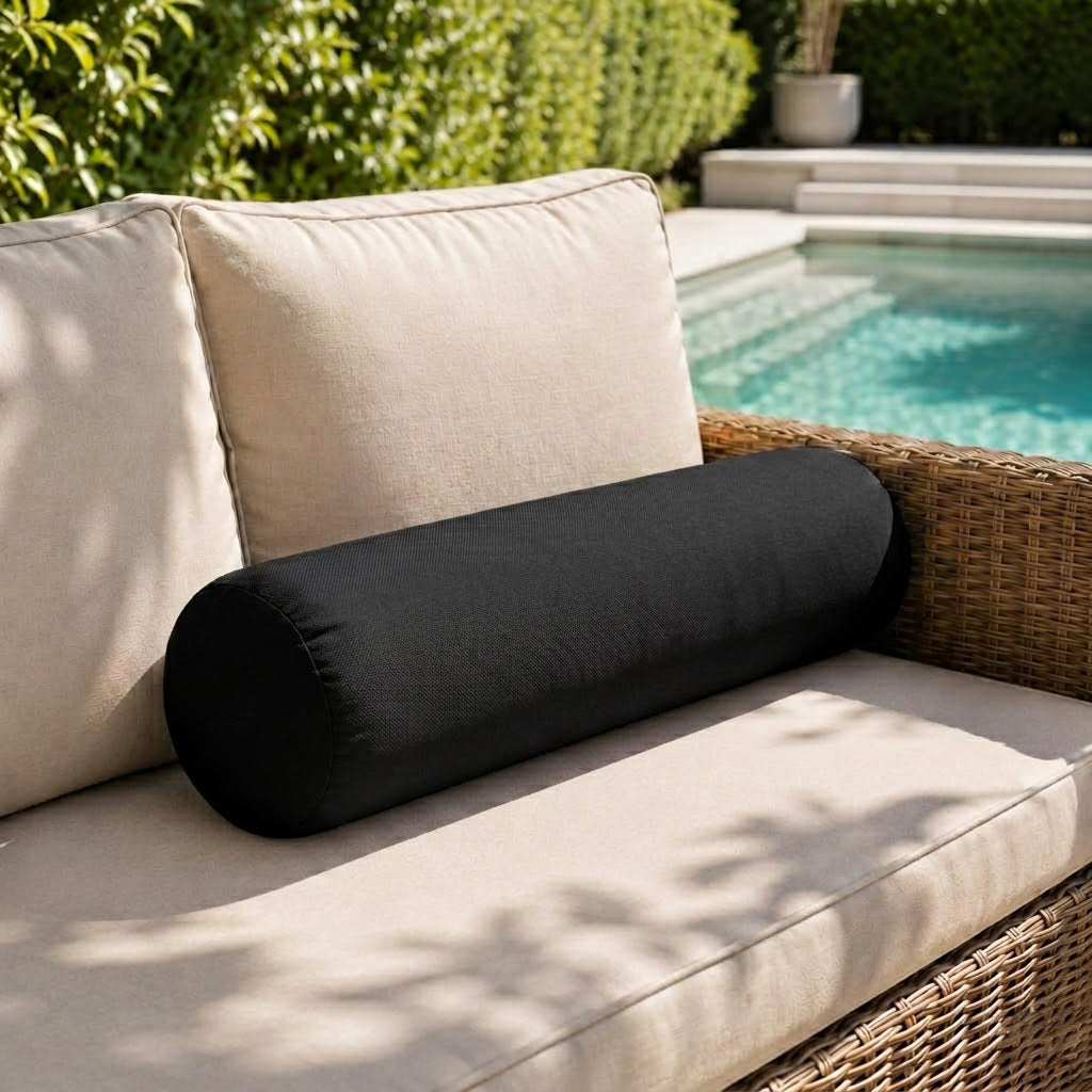 |COVER ONLY| Knife Edge Medium Size 24x6 Outdoor Bolster Pillow Water Repellent Decorative Bolster Pillow for Porch Swing Couch Sofa Cushion Patio Furniture AD109