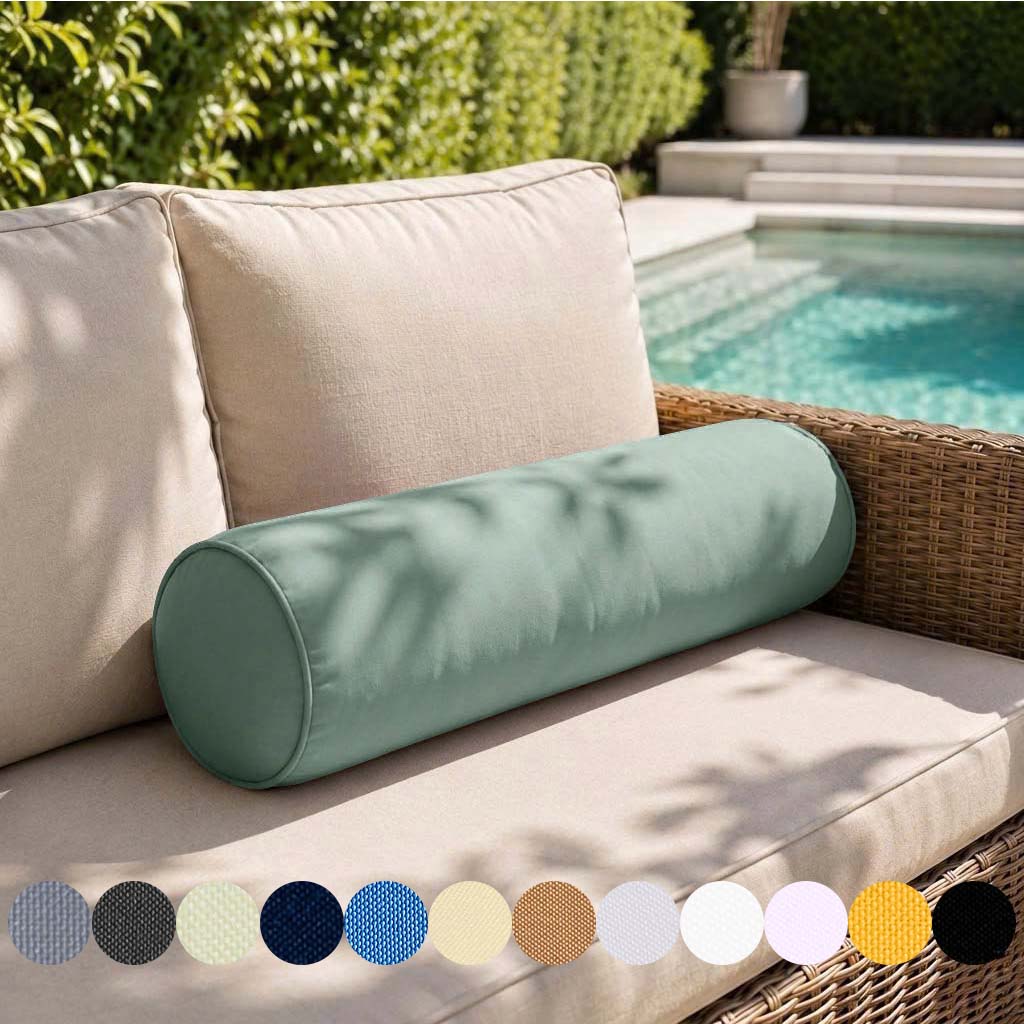 |COVER ONLY| Outdoor Bolster Pillow Water Repellent Decorative Bolster Pillow for Porch Swing Couch Sofa Cushion Patio Furniture