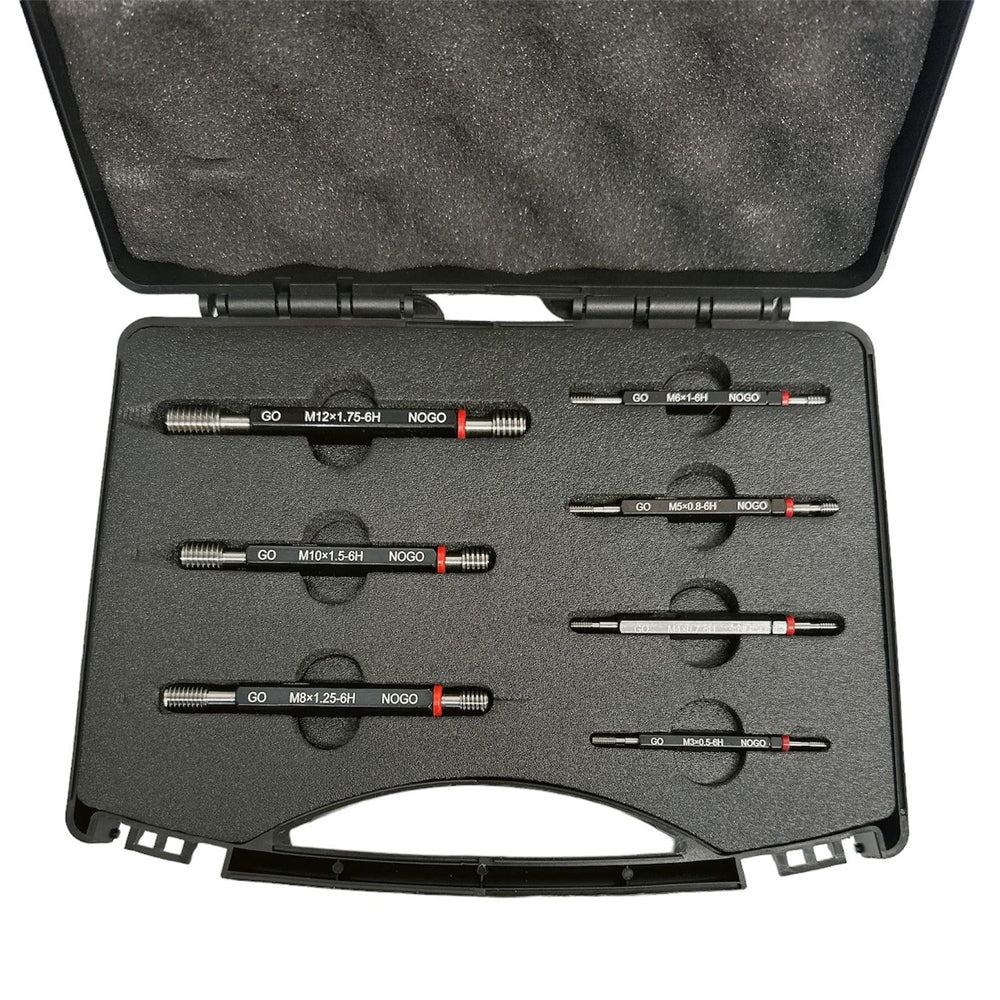 7 PC H6 Metric Thread Plug Gage Set Double End GO & NO GO Set Lot H6 6H