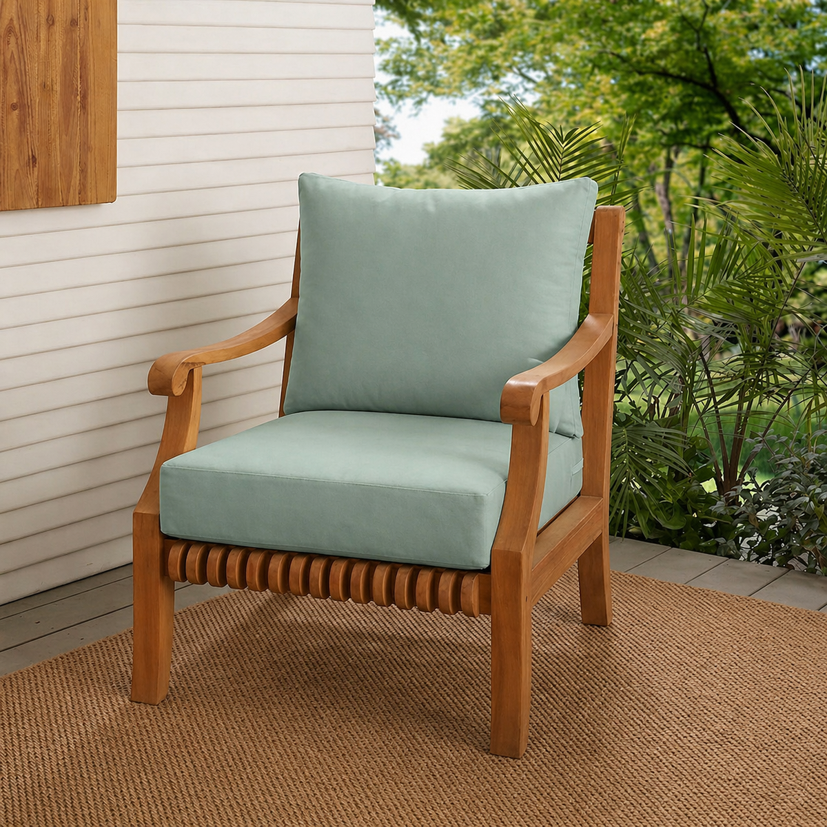 |COVER ONLY| Knife Edge Outdoor Deep Seat Cushion 23x24x6, Water Repellent, Patio Furniture Patio Cushion Slipcovers Replacement Seat Cushion Covers AD002