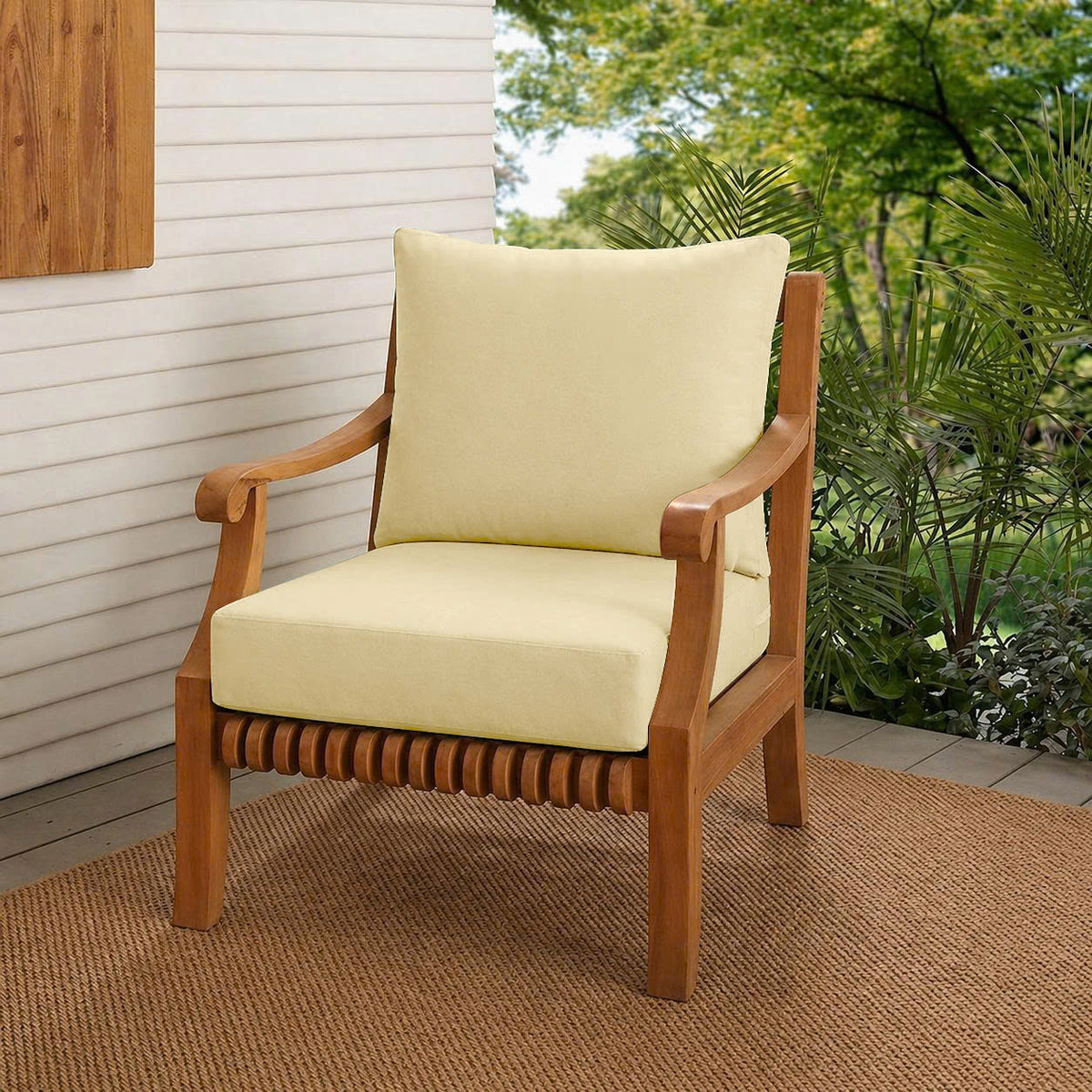 |COVER ONLY| Knife Edge Outdoor Deep Seat Cushion 23x24x6, Water Repellent, Patio Furniture Patio Cushion Slipcovers Replacement Seat Cushion Covers AD0103