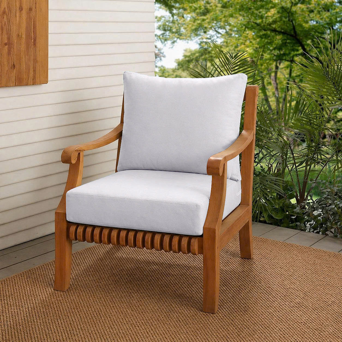 Knife Edge Medium Size 24"x26"x6" Outdoor Deep Seat Cushion, Water Repellent, Patio Deep Seat Backrest Cushion Insert & Cover Set AD105