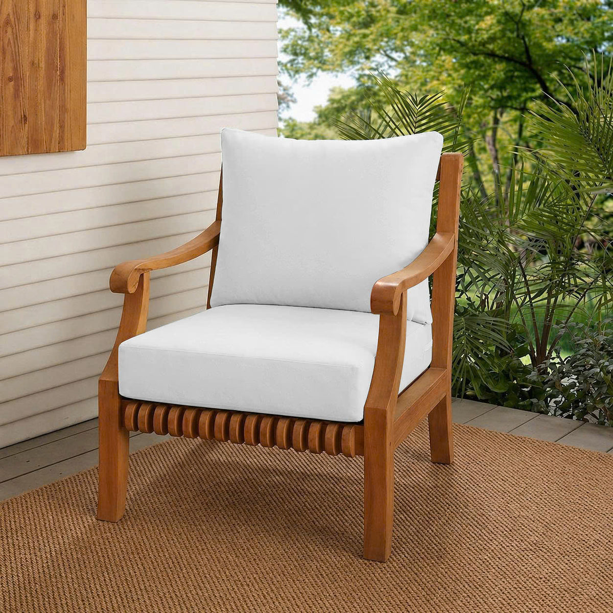 |COVER ONLY| Knife Edge Outdoor Deep Seat Cushion 26x30x6, Water Repellent, Patio Furniture Patio Cushion Slipcovers Replacement Seat Cushion Covers AD106