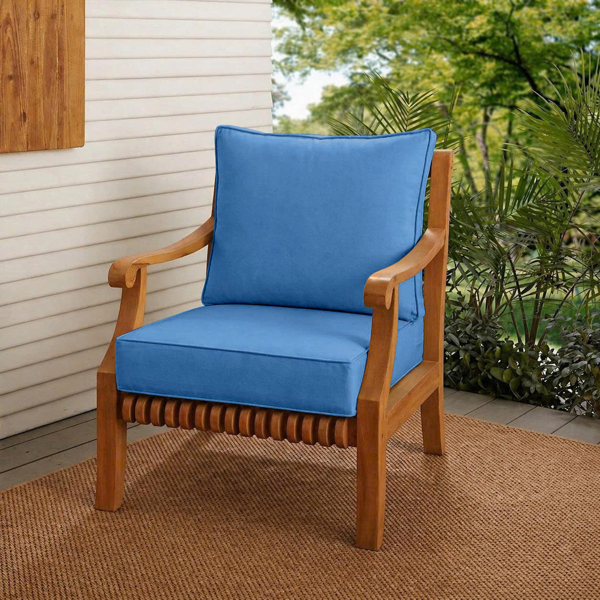 |COVER ONLY| Piped Trim Outdoor Deep Seat Cushion 26x30x6, Water Repellent, Patio Furniture Patio Cushion Slipcovers Replacement Seat Cushion Covers AD102