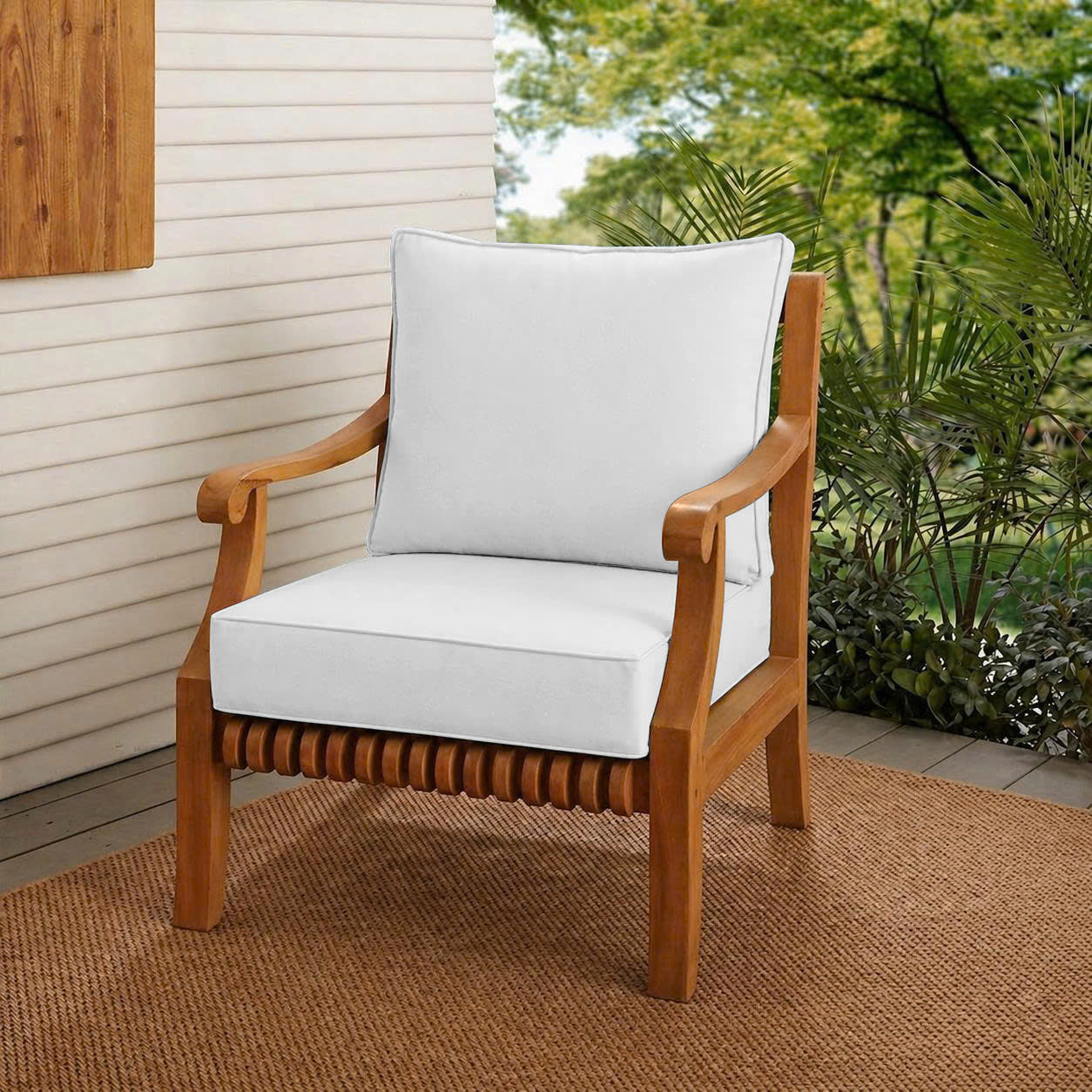 |COVER ONLY| Piped Trim Outdoor Deep Seat Cushion 24x26x6, Water Repellent, Patio Furniture Patio Cushion Slipcovers Replacement Seat Cushion Covers AD106