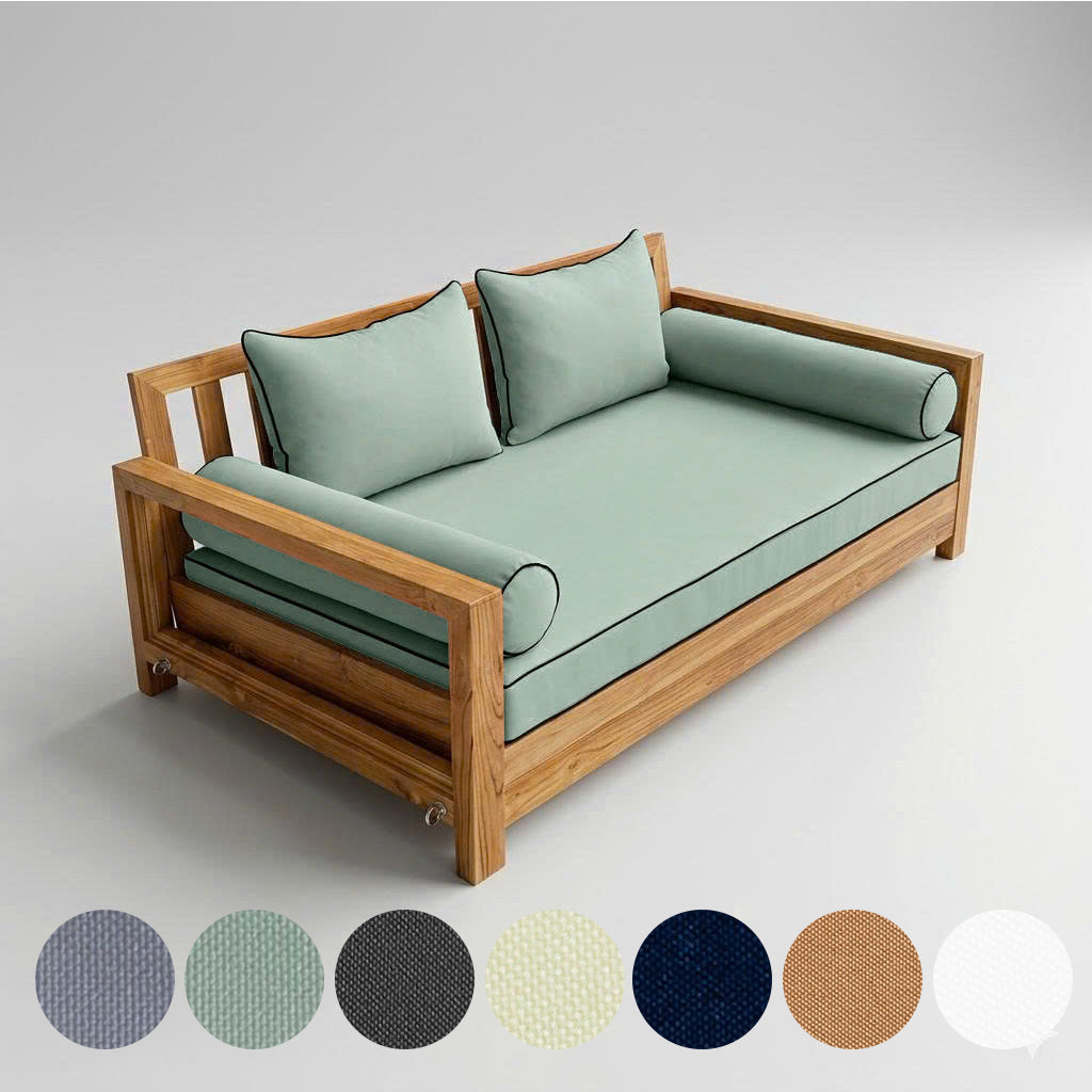 STYLE 4 - Mattress & Pillow Bolster Cushion for Outdoor Indoor Daybed Porch Swing Bed Full Size | COVERS ONLY |