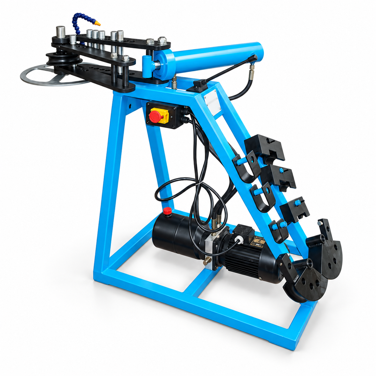 Electric Powered 10 Ton Hydraulic Pipe Tube Bender 110V Tube Bending Machine with 3 Dies for Steel, Conduit, and Metal Fabrication