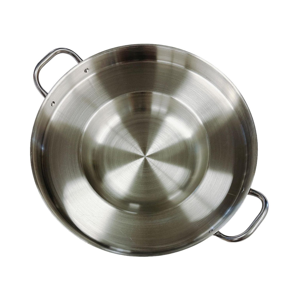 23'' Wide Stainless Steel Concave Comal Griddle Pan WITH RACK Cooking Grill