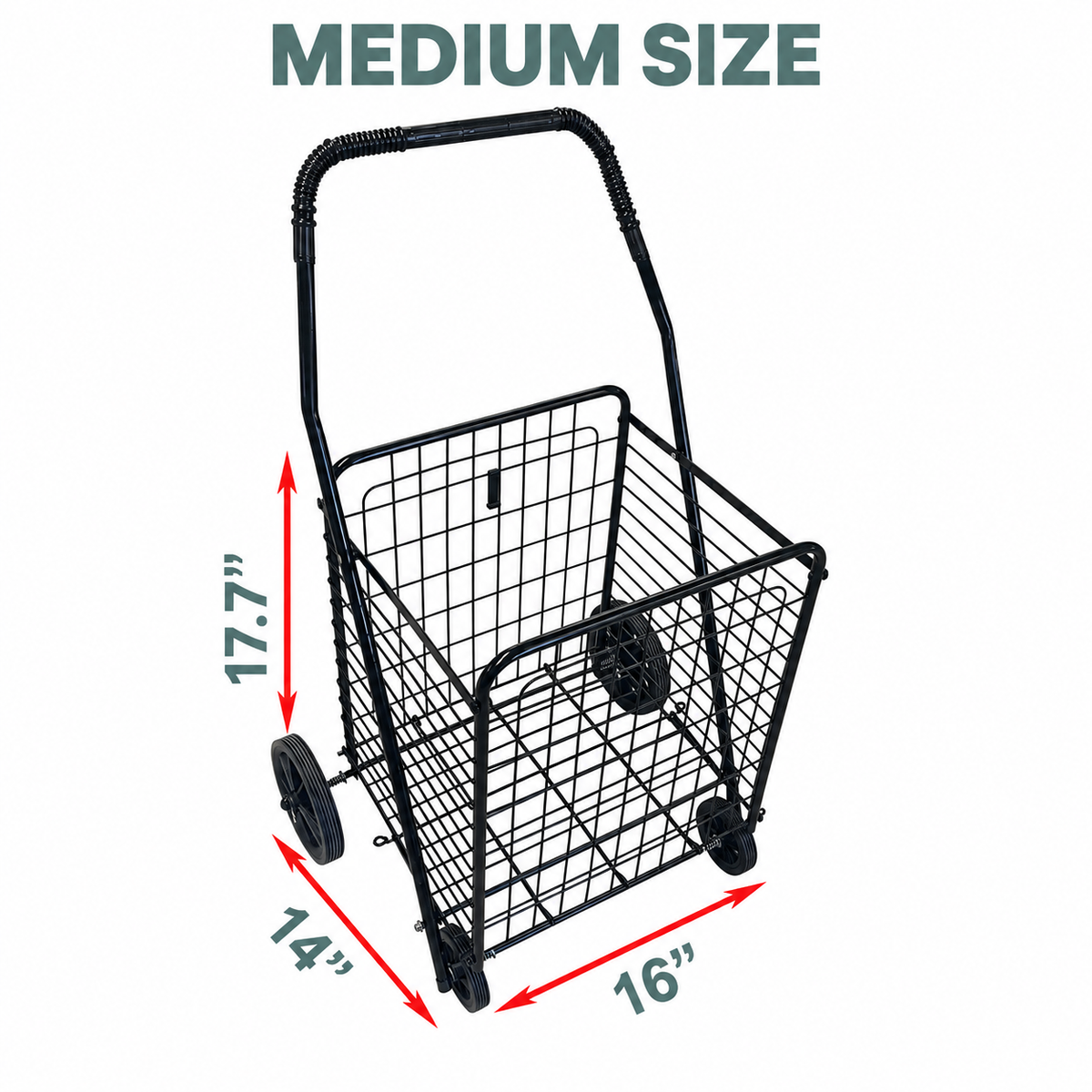 MEDIUM, LARGE Foldable Single Basket Grocery Shopping Cart