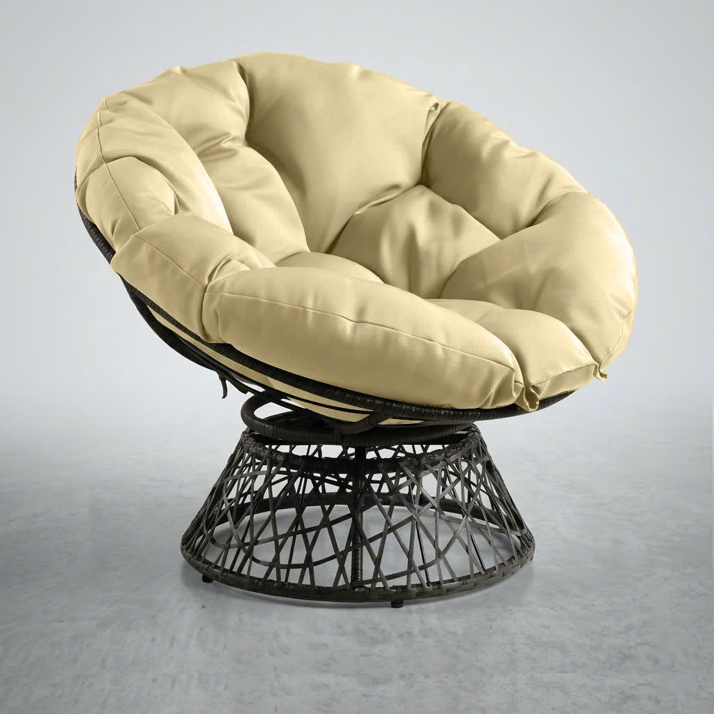 AD103 44" x 6" Round Papasan Ottoman Cushion 10 Lbs Fiberfill Polyester Replacement Pillow Floor Seat Swing Chair Outdoor-Indoor