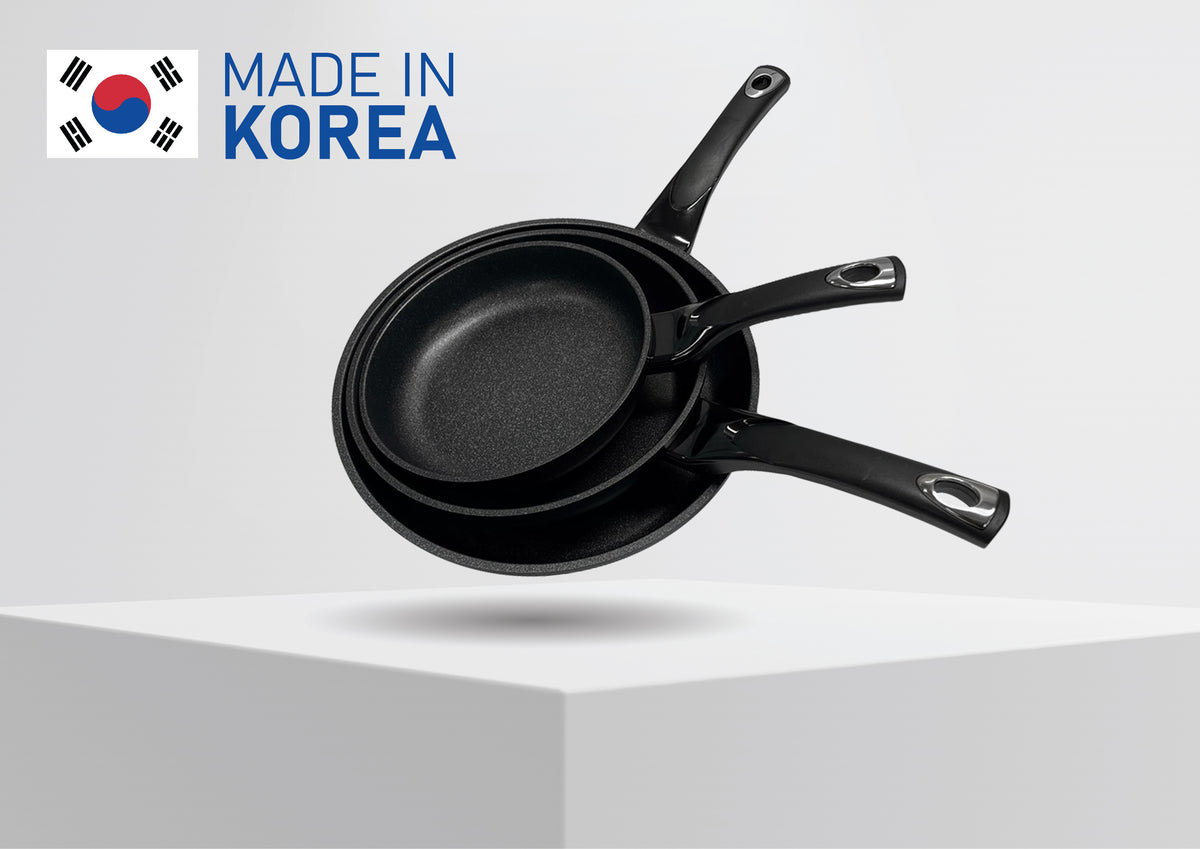 3 Pc Marble Coating Frying Pan Set Non-Stick Cookware 20cm 24cm 28cm