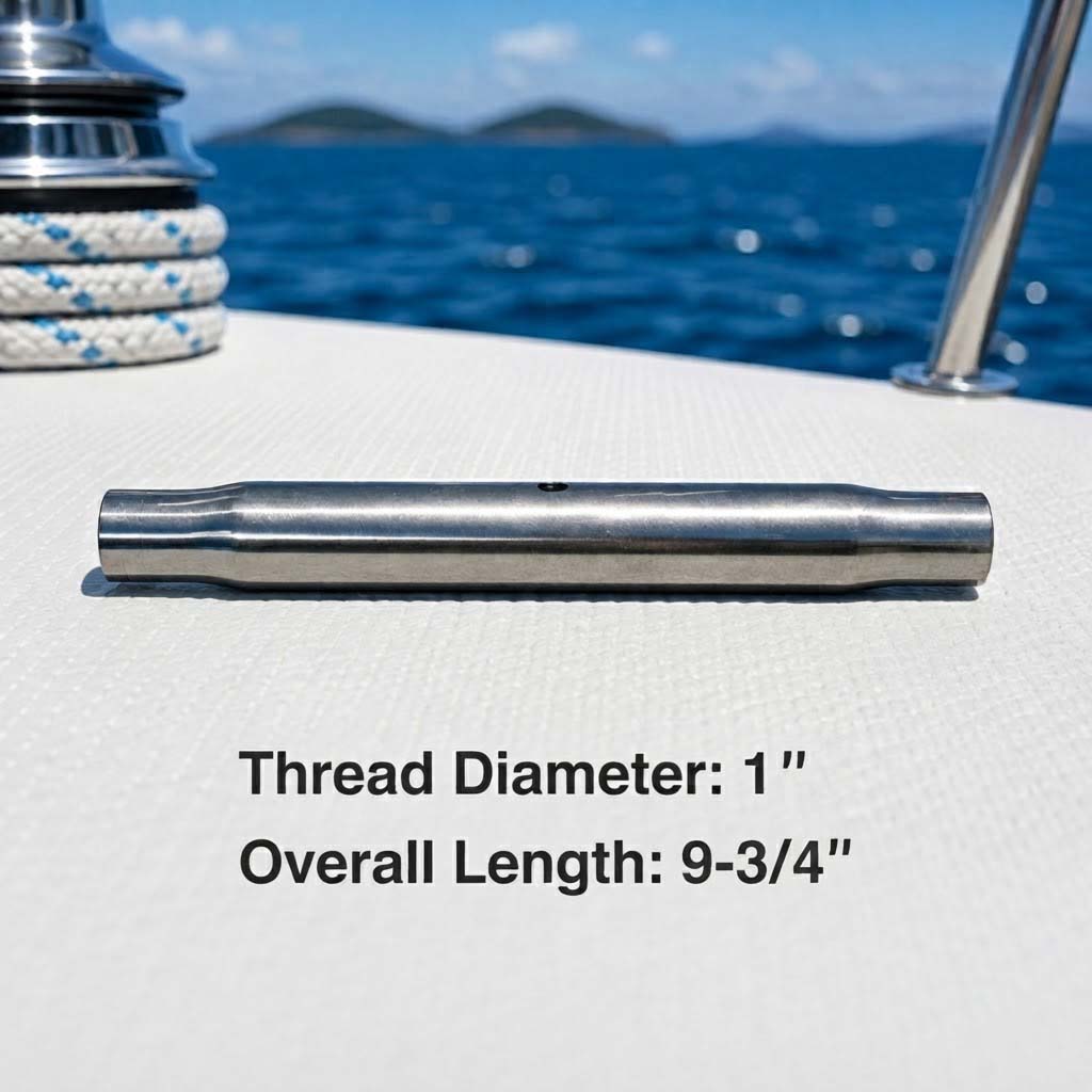 4 Pc Set Marine T316 Stainless Steel Pipe Turnbuckle Body, Cable Wire Rope Tensioner Body for Rigging, Railing, Dock