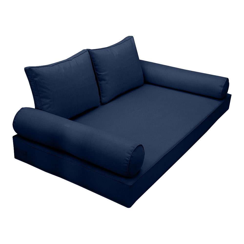 Style1 Complete Set Twin Size Wood Patio Sofa Daybed + Cushion Inserts + Covers