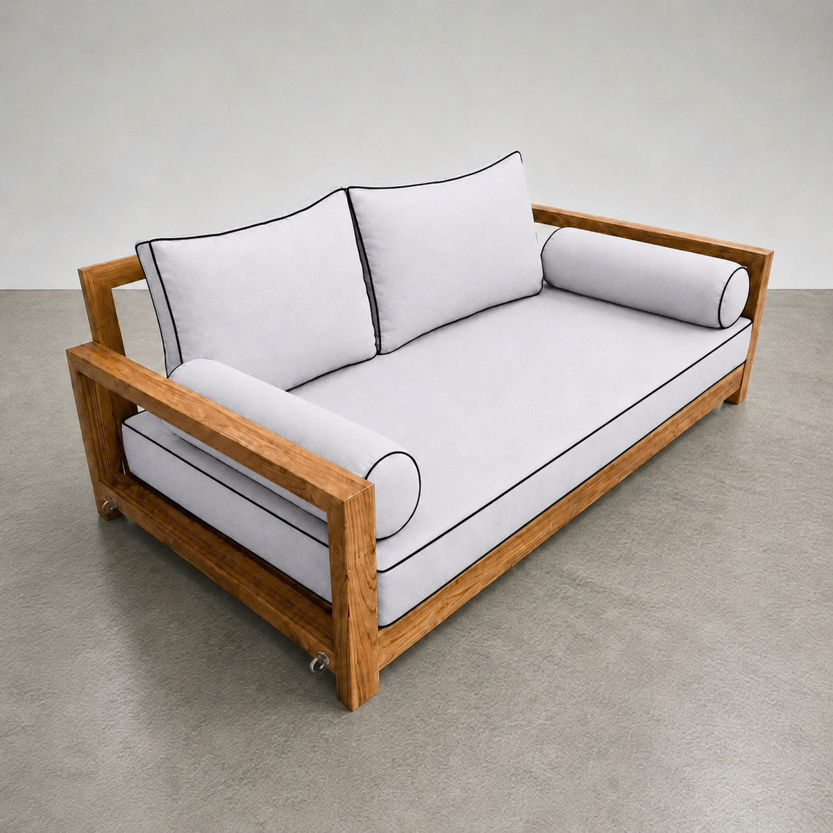 Style1 Twin-XL Size 5PC Contrast Pipe Outdoor Daybed Mattress Cushion Bolster Pillow Slip Cover Complete Set AD105