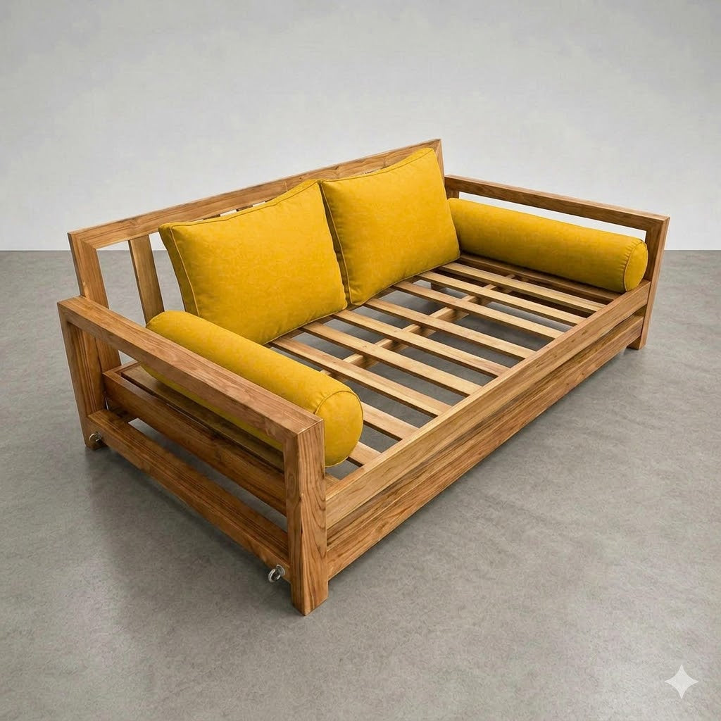 STYLE 1 Pillow & Bolster Cushion for Outdoor Indoor Daybed Porch Swing Bed Twin Size Piped Trim AD108 | COVERS ONLY |