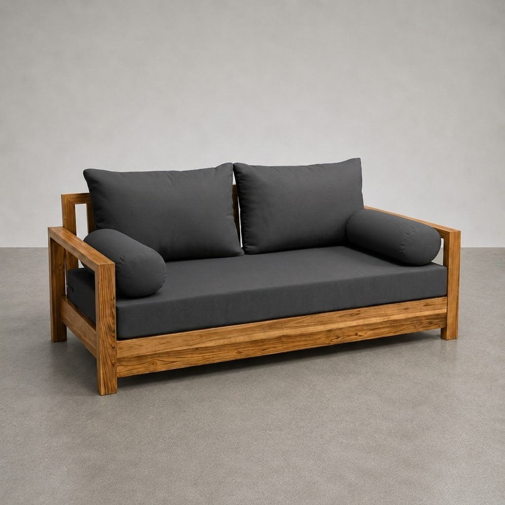 STYLE 2 - Mattress & Pillow Bolster Cushion for Outdoor Indoor Daybed Porch Swing Bed Knife Edge Crib Size AD003 | COVERS ONLY |