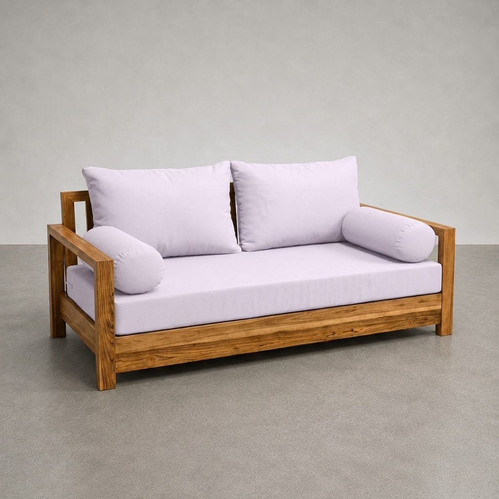 Style2 Full Size 5PC Knife Edge Outdoor Daybed Mattress Cushion Bolster Pillow Slip Cover Complete Set AD107