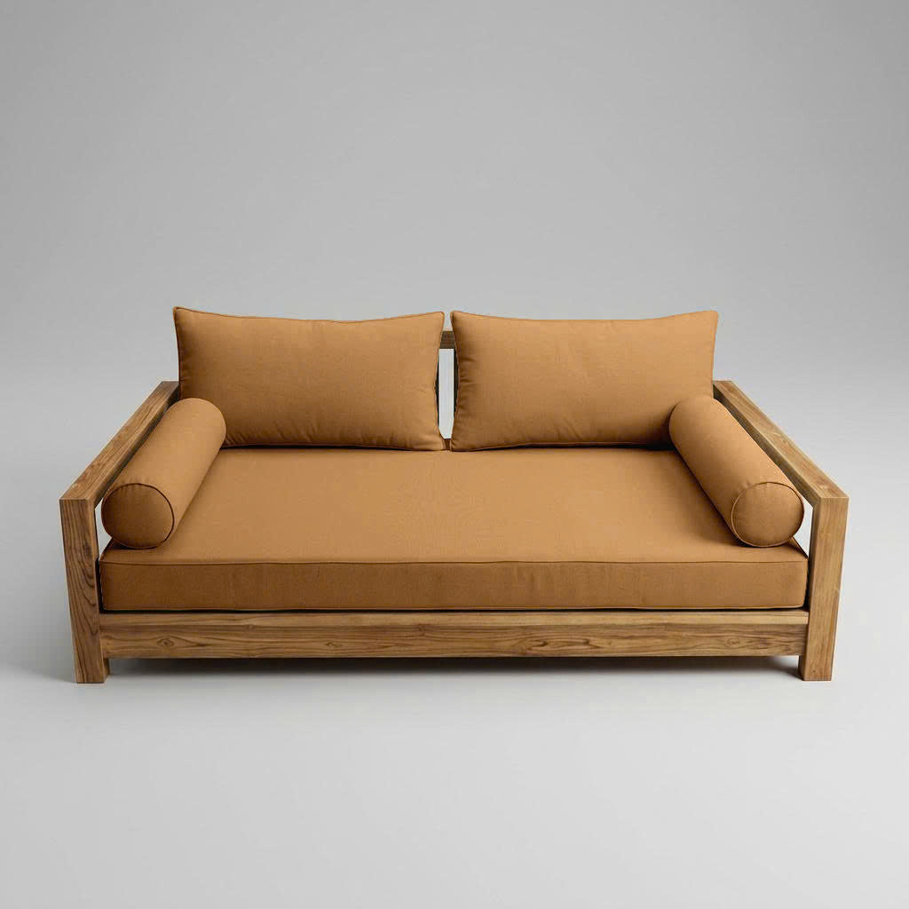 Style2 Full Size 5PC Pipe Outdoor Daybed Mattress Cushion Bolster Pillow Slip Cover Complete Set AD104