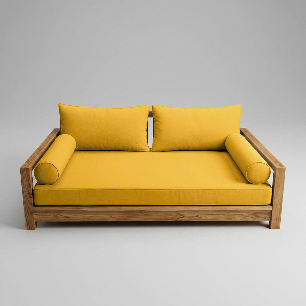 Style2 Full Size 5PC Pipe Outdoor Daybed Mattress Cushion Bolster Pillow Slip Cover Complete Set AD108