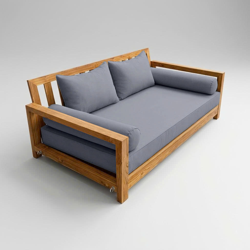 Style4 Twin-XL Size 5PC Pipe Outdoor Daybed Mattress Cushion Bolster Pillow Slip Cover Complete Set AD001