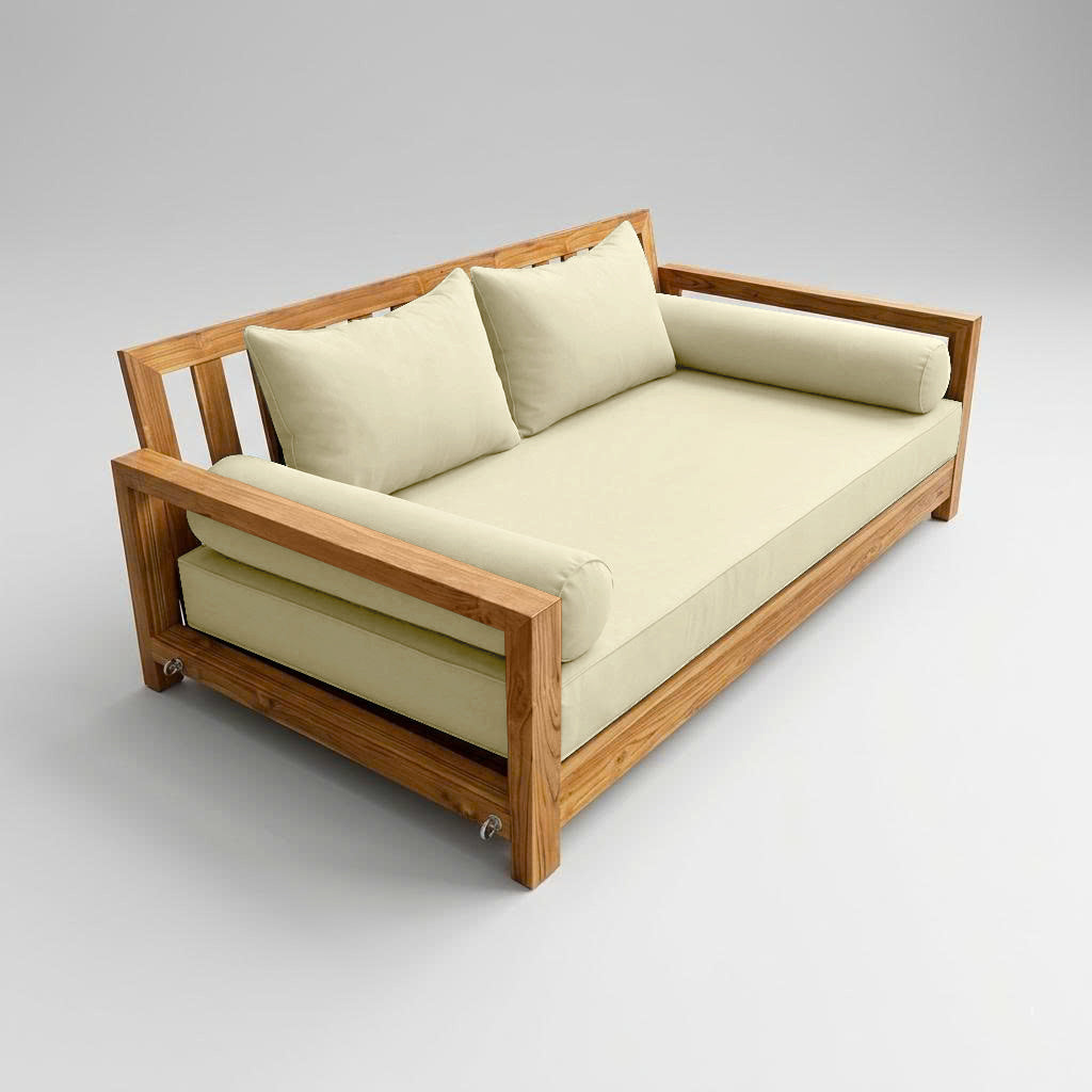 Style4 Full Size 5PC Pipe Outdoor Daybed Mattress Cushion Bolster Pillow Slip Cover Complete Set AD005
