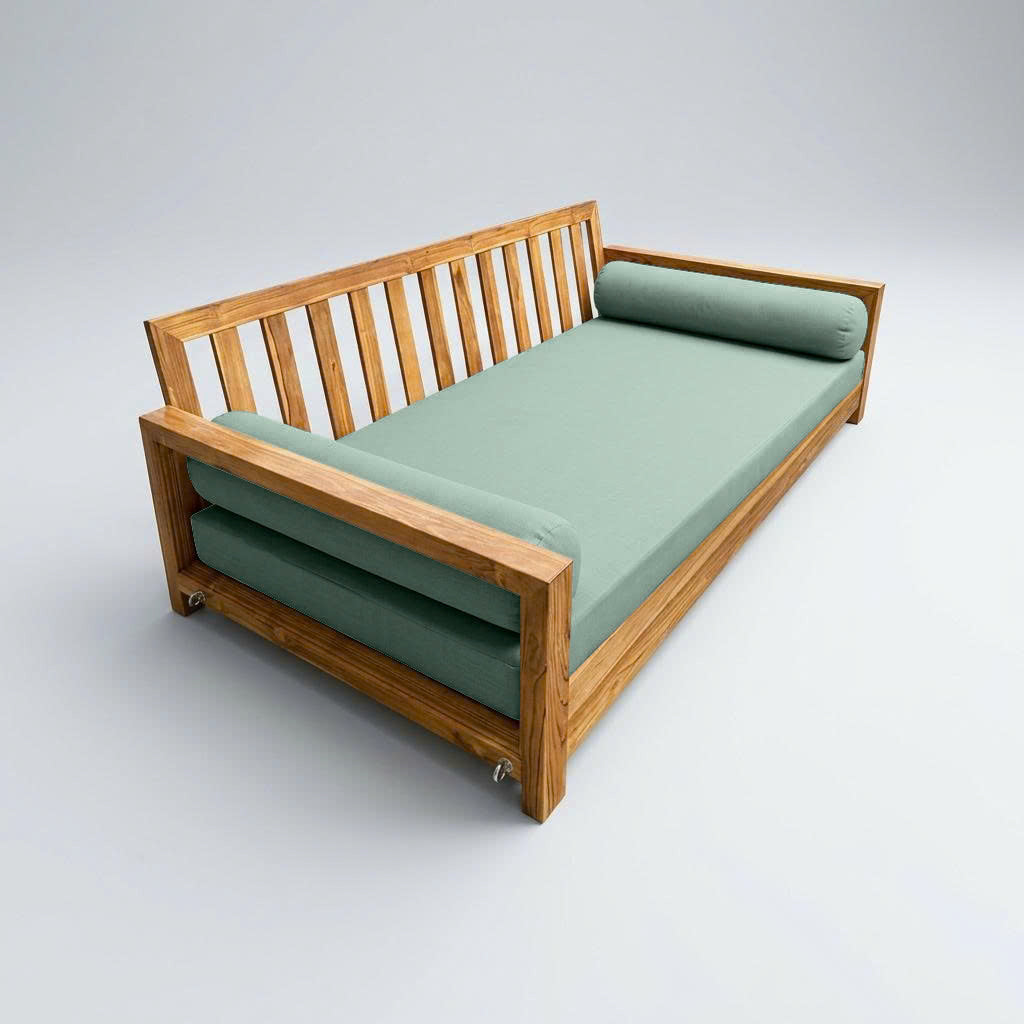 Style5 Twin-XL Size 3PC Knife Edge Outdoor Daybed Mattress Cushion Bolster Pillow SlipCover COMPLETE SET AD002