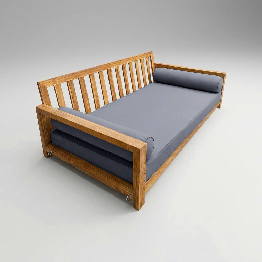 Style5 Full Size 3PC Pipe Trim Outdoor Daybed Mattress Bolster Pillow Fitted Sheet Slip Cover ONLY AD001