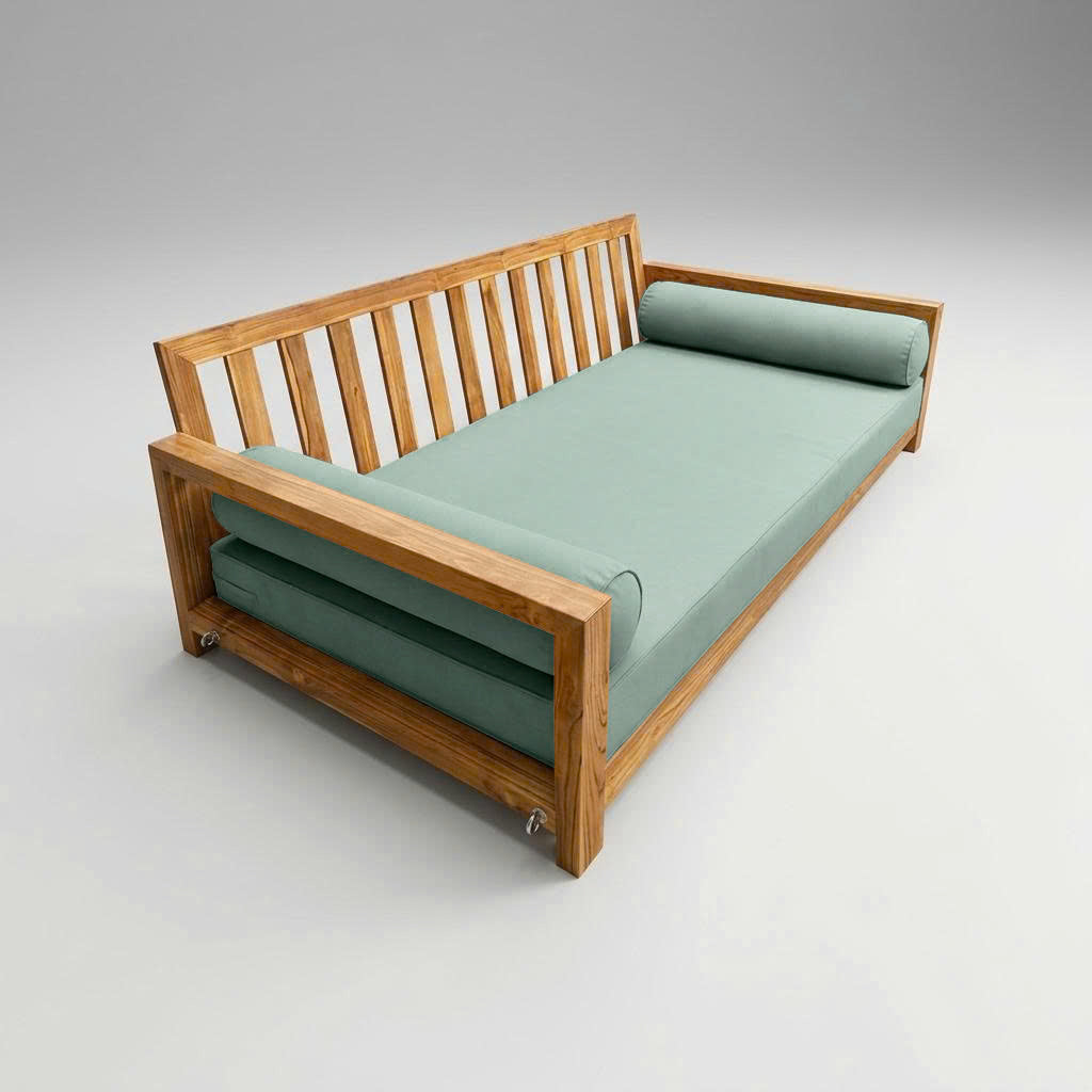 Style5 Twin-XL Size 3PC Pipe Trim Outdoor Daybed Mattress Cushion Bolster Pillow SlipCover COMPLETE SET AD002