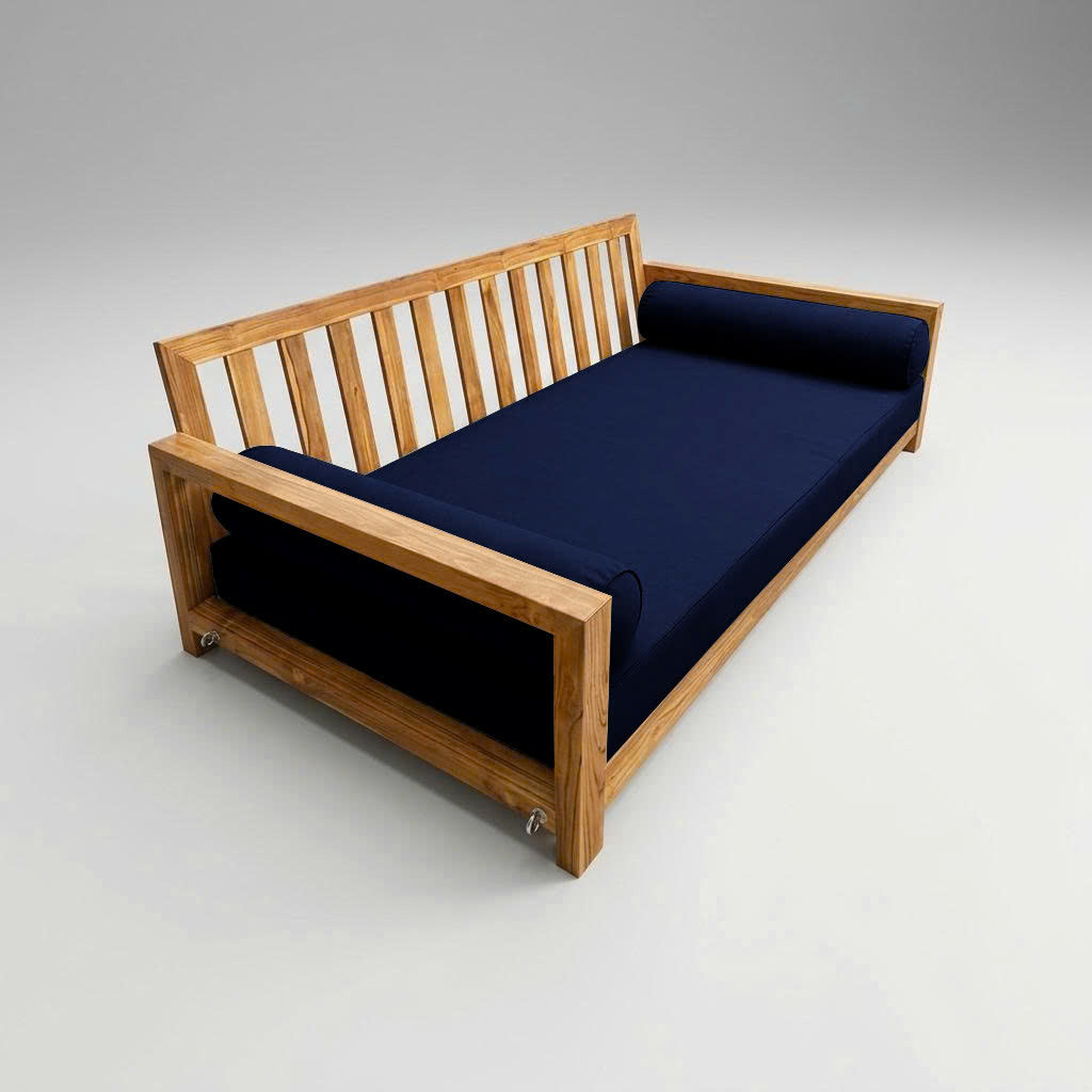 Style5 Twin-XL Size 3PC Pipe Trim Outdoor Daybed Mattress Cushion Bolster Pillow SlipCover COMPLETE SET AD101