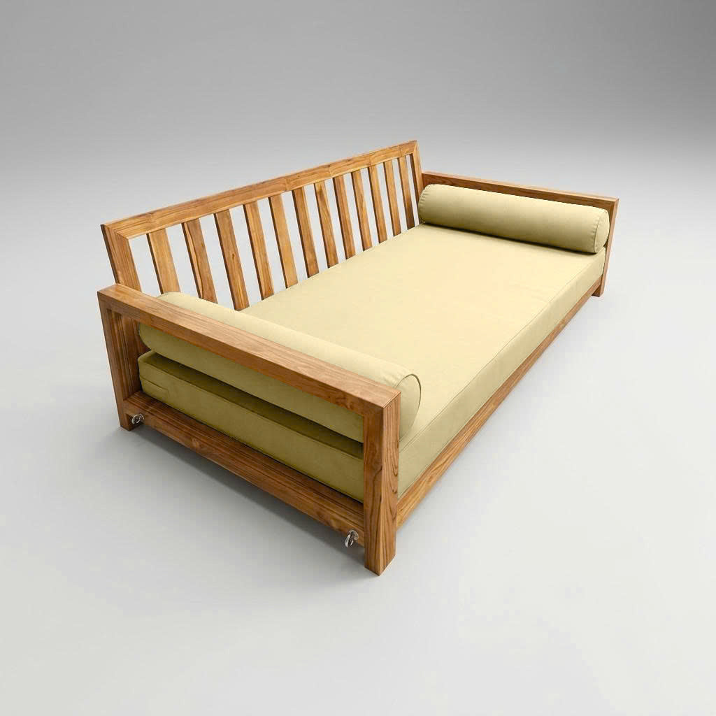Style5 Twin-XL Size 3PC Pipe Trim Outdoor Daybed Mattress Cushion Bolster Pillow SlipCover COMPLETE SET AD103