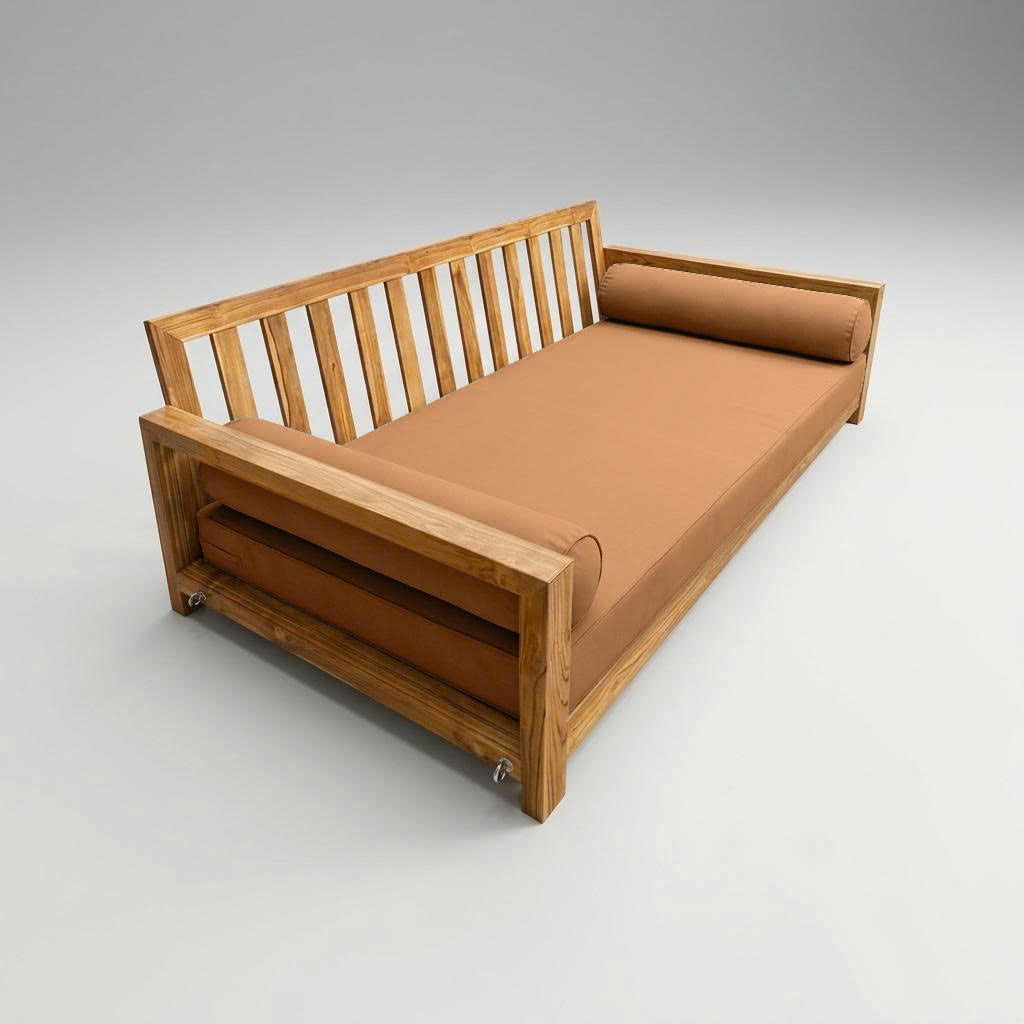 Style5 Twin-XL Size 3PC Pipe Trim Outdoor Daybed Mattress Cushion Bolster Pillow SlipCover COMPLETE SET AD104