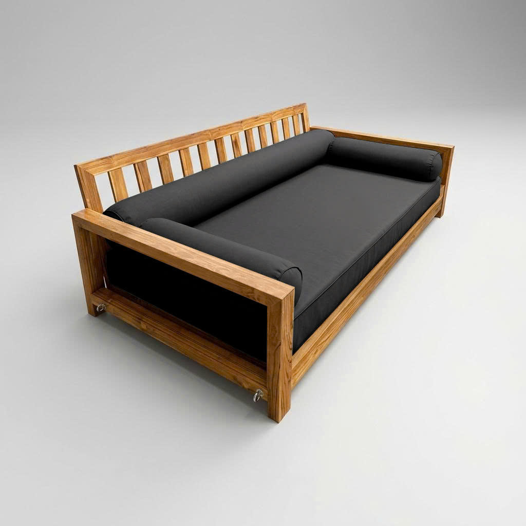 Style6 Twin-XL Size 4PC Pipe Trim Outdoor Daybed Mattress Cushion Bolster Pillow Slip Cover COMPLETE SET AD003